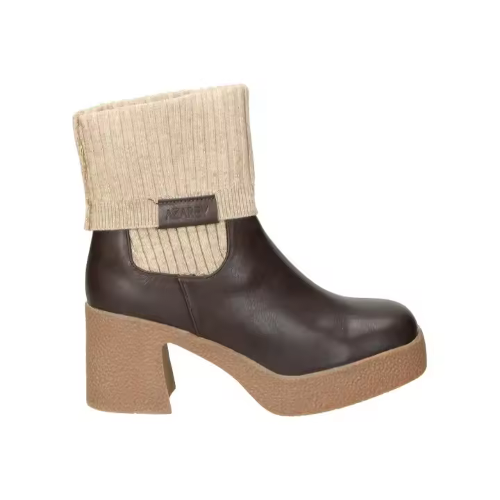 AZAREY | Botines de Tacón Azarey para Mujer – Botines en Color Marrón y Beige – Botín sin Cierres – Slip on – Tacón Medio y Cómodo – Para Invierno – Casual – Versátiles – Modelo 494F729/129 - 1