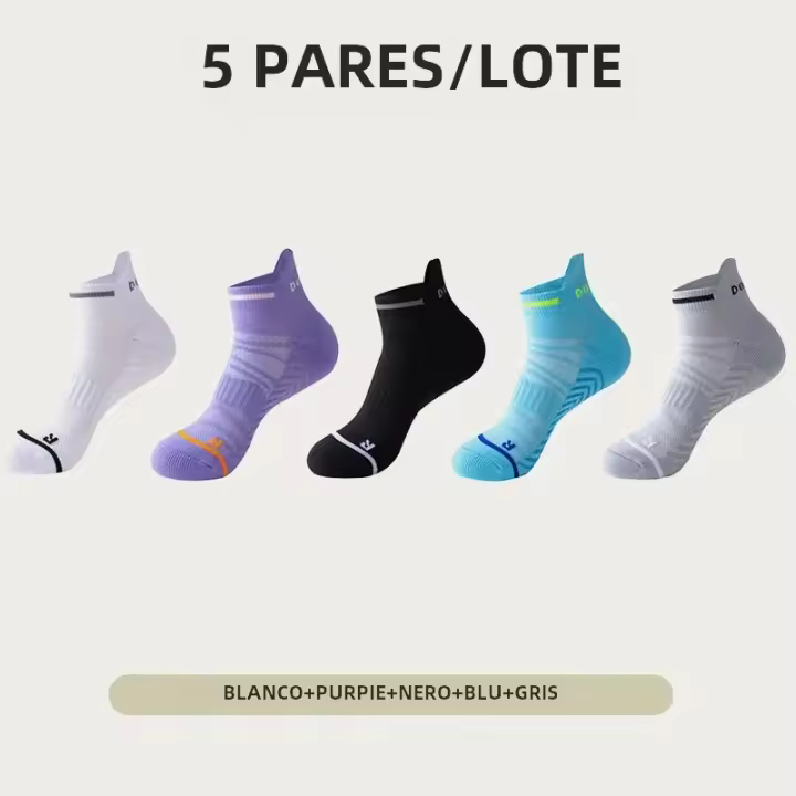 5 Pares De Calcetines Deportivos Para Hombre Y Mujer Calcetines De Ciclismo Transpirables Para Fitness Y Baloncesto Calcetines De Running Al Aire Libre - 1