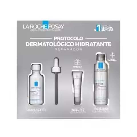 La Roche Posay Cofre Hidratante Reparador: serum Cicaplast B5 + regalos Agua micelar toleriane y serum ojos HyaluB5 - 1