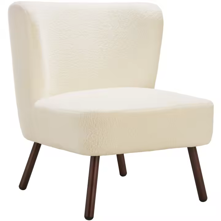 Tectake - Sillón de cóctel ROBINA en tejido bouclé, Acolchado, Capacidad hasta 120 kg, Sillón moderno, Estilo escandinavo, Relleno de espuma grueso y denso, Muebles de salón moderno, Sillón de cocktail, Tapas antideslizantes, Patas de acero - 1