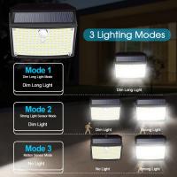 Lámpara Solar Exterior 158 LED Con Sensor De Movimiento Impermeable 3 Modos Luz De Pared Para Jardín Alambrado Patio Garaje - details 4