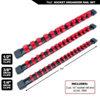 Organizador De Destornilladores 3 PCS Con Rail Negro Y Clips Rojo Azul Negro Soporte Pesado Para Herramientas De Jardín - details 6