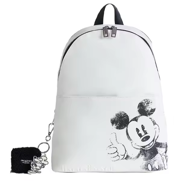 Mochila Mujer DESIGUAL Back Mickey Mombasa Blanca Negro Grande- Edición Limitada 38x28x14 cm - 1