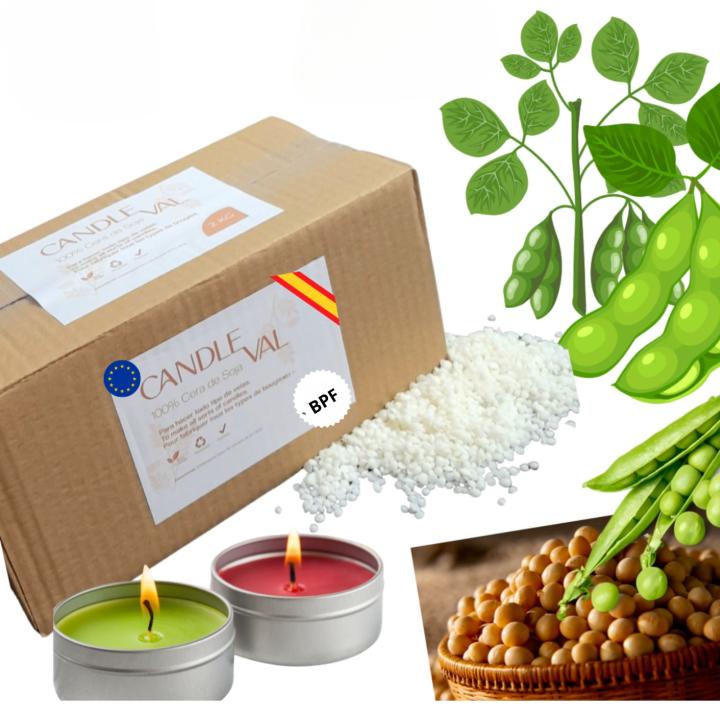 Candleval  Cera de soja de bajo punto de fusión en pequeñas perlas para fabricar velas en vasos y todo tipo de frascos ideal para derretir en microondas