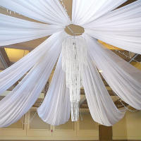 Nueva Decoración De Arco De Boda Con Cortina De Tulle Transparente Cortina De Techo Para Fiesta Y Ceremonia En Hotel Estilo Europeo - details 4