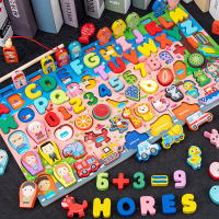 Juguetes De Madera Montessori Para Niños Tablero Ocupado Con Frutas Números Alfabeto Animales Y Tráfico Juego De Encaje Educativo Para Preescolar - details 0