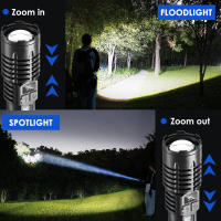 Linterna Táctica LED De Alta Potencia Con Batería Integrada Recargable Luz De Torcha Para Camping Y Senderismo Resistente Al Agua Y Choques - details 2