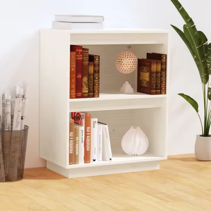 vidaXL Mesa consola de madera maciza de pino blanco 60x34x75 cm - 1
