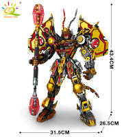 Bloques De Construcción HUIQIBAO Negro SunWuKong Guerriero Mecha Robot Figura De Acción MOC Juguetes De Construcción Para Niños Exhibición De Ciudad - details 5