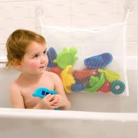 Organizador De Baño Para Bebés Con Fuertes Copos De Vaciado Sujeción En Blanco Malla Cuadrada De Red Para Almacenamiento De Productos Y Ropa En La Ducha - details 2