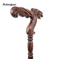 Bastón De Madera Marrón Serpiente Cobrera Moda Decorativo Para Fiesta De Disfraz Y Halloween Bastón De Caminar Cruzado De 93cm Con Punta De Goma - details 6