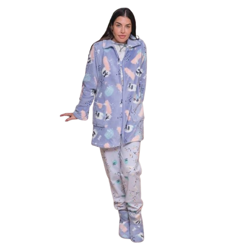 Muslher Cálida y suave bata de mujer. Bata Invierno Mujer Estampado Polar de Muslher. 258602. La bata de invierno modelo 258602 de Muslher está pensada para envolverte en suavidad y calidez durante la temporada más fría. Confeccionada en coralina 100% pol