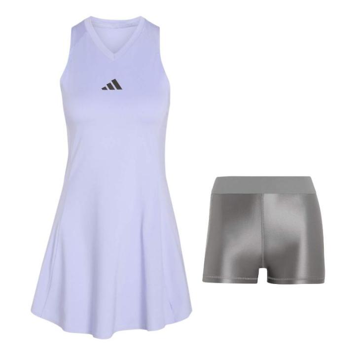 Adidas Y-Dress Purple - Women's sports dress made of lightweight, breathable fabric with integrated shorts and Climacool technology for optimal comfort and performance on the court.