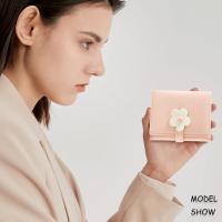 Cartera para Mujer y Niña, billetera con flores de Tres plieges, bolsillo para efectivo, tarjetero con estampado de Flores - details 4