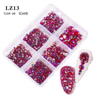 Kit De Diamantes Champagne Para Uñas Con 6 Cuadrículas De AB Cristales Planos Para Arte De Uñas Y Diseño De Manicura DIY Colores Mixtos - details 18