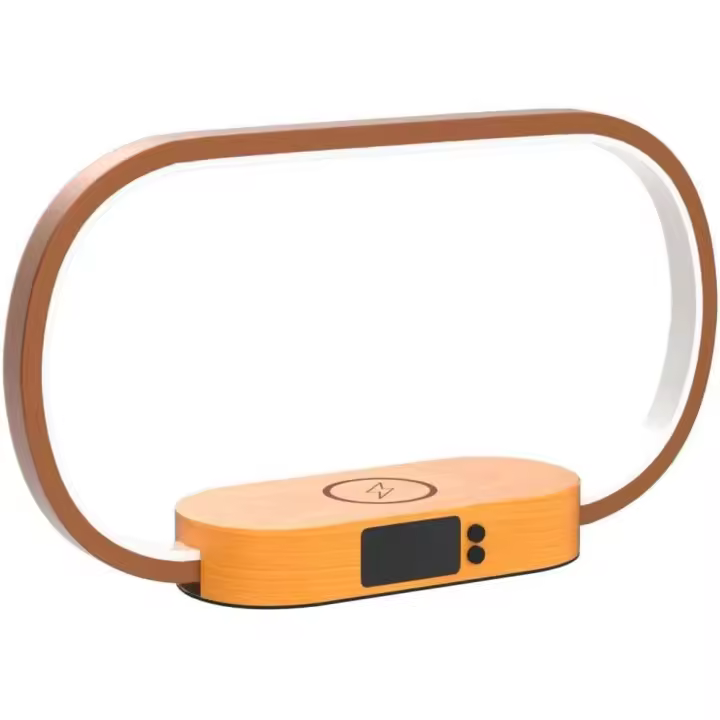 Lámpara led de Mesita de Noche, Cargador Inalámbrico 10W y USB, Táctil Regulable con 3 Niveles de Brillo, Lámpara Moderna con Reloj para Escritorio, Dormitorio [Clase de eficiencia energética G] - 1