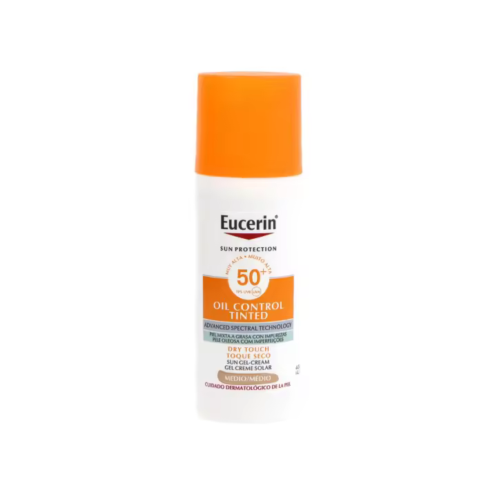 Eucerin Oil Control Tinted Gelcream Dry Touch Medio 50ml - 1