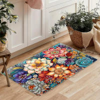 Carpetas Antideslizantes Para Cocina De Tamaño Grande Absorbentes Y Máquina Lavables Con Patrón Floral Alfombrilla De Piso - details 4