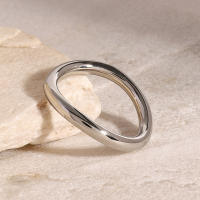 316l Acero inoxidable sin deslustre anillo de dos tonos declaración plata oro Color mezclado textura de Metal joyería de encanto de alta calidad - details 7