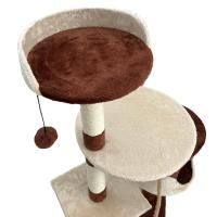 COTTECOTA-Árbol rascador para Gatos Altura 60*56.5*111.5cm Árbol para Gatos Azul Marrón Beige Torre Arbol de Escalada de Múltiples Niveles con Cueva Espaciosa Postes Rascadores de Sisal 40452,40438 - details 6