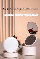 Espejo De Maquillaje Plegable Compacto Con LED Recargable 2 Lados Pequeño Y Portátil Espejo Cosmético De Bolsillo - details 0