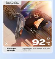 Dcolor 1 unidad de Parasol Coche Delantero con funda plastico, Parasol Plegable Coche Modelo Mejorado con Mango Plegable Ajustable, Paraguas Coche Anti UV Rayos para la mayoría de los Coches, SUV, Camiones, color negro,Max. ancho 140cm x Max. largo 79cm - details 5