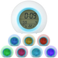 Reloj De Alarma Digital LED Con Luz Nocturna Cambiante De 7 Colores Temporizador Silencioso Para Dormitorio Decoración Regalos - details 6