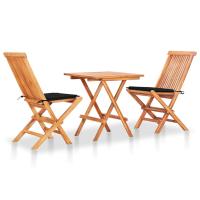 vidaXL Set de bistró 3 pzas con cojines madera maciza teca en color Antracita/Estampado cuadros rojos/Verde brillante y más | acolchados duraderos para sofás de jardín terraza exterior - details 10