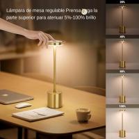 Lámpara De Mesa LED Recargable Toque Metal Con Luz Nocturna Ambiental En Tres Colores Decoración Exterior Creativa Para Dormitorio - details 1