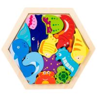 Puzzle De Bloques De Madera Tridimensional Dinosaurio Animales De Dibujos Animados Juego Educativo Temprano Para Niños - details 11