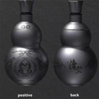 Botella De Agua Portátil Wukong Gourd 500ml Acero Inoxidable 304 Taza Aislada Negra Decoración De Juego De Rol - details 6