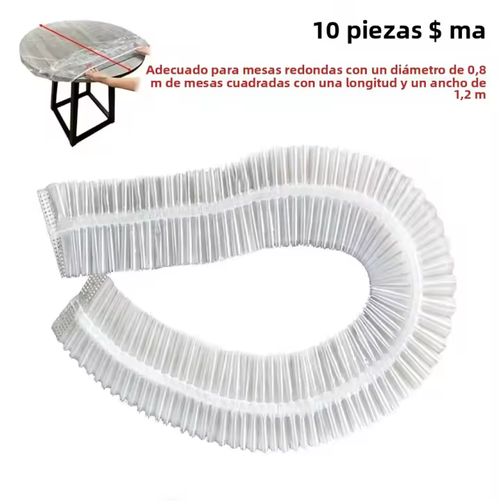 Mantel Desechable De Plástico Transparente Y Grueso PE Para Proteger La Mesa Y Decorar. Apta Para Redonda O Cuadrada Con Boca Elástica. - 1