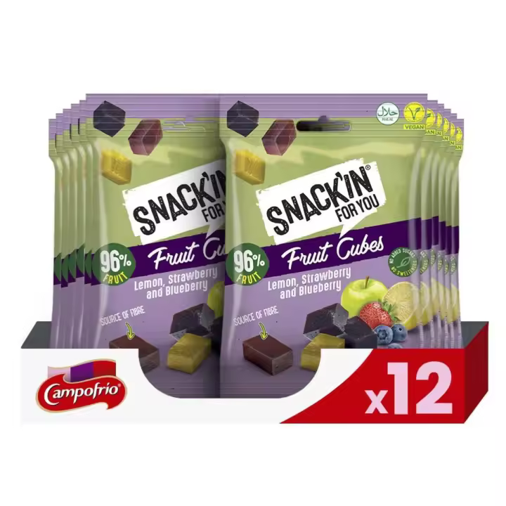 CampofríoPack de 12 Bolsas Snack Bocaditos de Fruta Natural con 96% Fruta y Sin Azúcares Añadidos, Snack Saludable y Natural - 1
