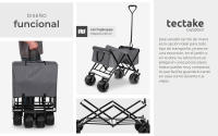 Tectake - Carrito plegable de mano HEIDRUN, 80 kg de capacidad, 114 x 51 x 48,5–120,5 cm, Carrito de transporte, Estable y robusto, Incluye bolsa de transporte, Ruedas extra anchas, Transporte fácil por diferentes tipos de suelo, Lona extraíble - details 2
