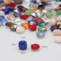 50Pcs Cuentas De Cristal Austriaco 6mm Forma Cubica Plana Para DIY Joyería Pulseras Y Aretes Accesorios De Cuentas De Vidrio - details 1