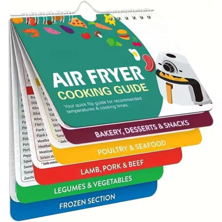Guía de cocina-Libros de cocina Freidora de aire instantánea Accesorios Horno Olla de cocina Conversión de cocina, multicolor, grande - 1