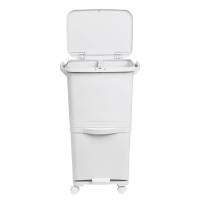 Papelera de reciclaje de clasificación selectiva con pedal, ruedas y asa de doble compartimentos de 38L (24L + 14L) o 42L (24L + 4L + 14L) - details 5