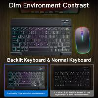 Teclado Bluetooth Con Iluminación Retroiluminada Y Ratón Para iPad Compatibles Con iOS Android Windows Recargables Para Dispositivos De 10 Pulgadas - details 6