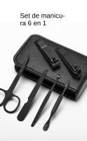 Set De Manicura Y Pedicura Portátil De 6 Piezas Verde Lujoso Herramientas De Cuidado Personal Tijeras De Cejas Y Acrílico Incluidos - details 1