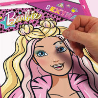Lisciani Barbie - Set de maquillaje infantil, incluye sombras de ojos, coloretes, brillo de labios, pinceles, lápiz de ojos, gemas adhesivas, libro con actividades recortables, carpeta con espejo, juegos niños 5 años, juguetes creativos - details 2