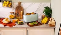 Toast&Taste 1600 Retro Double Blue Tostadora de acero con 2 ranuras anchas largas y con capacidad para 4 tostadas Cecotec - details 1