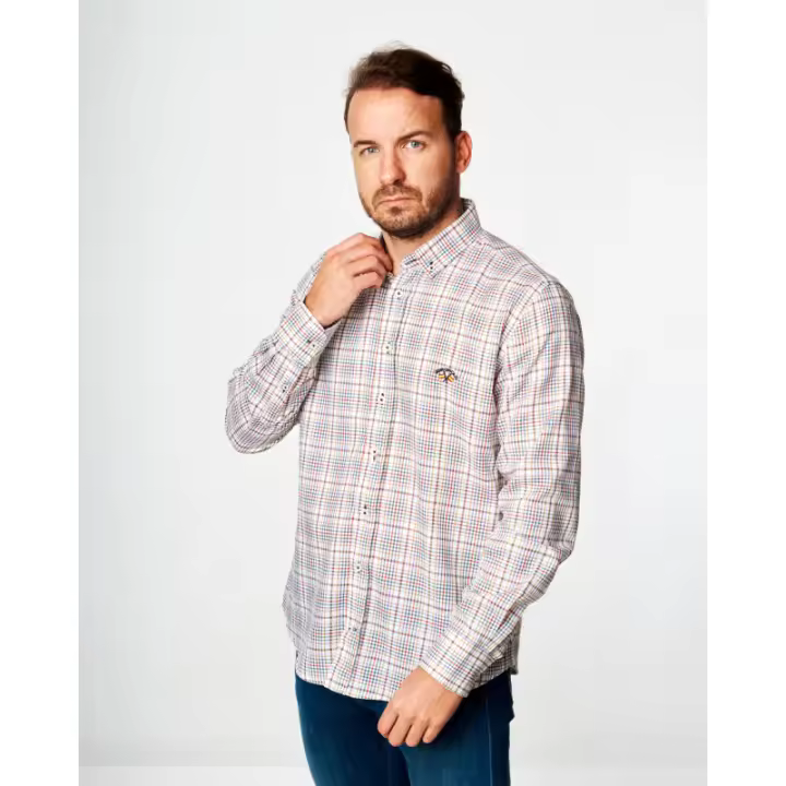CAMISA 025F C/BOTON OXFORD CUADORS - 1