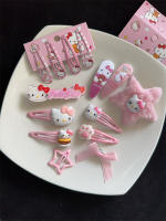 Juego De 11-14 Clips De Pelo Hello Kitty Kawaii Anime Cinnamoroll Kuromi Pochacco Accesorios Lindos Para Niñas Regalos - details 1