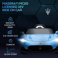 AIYAPLAY Coche Eléctrico para Niños de +3 Años con Licencia Maserati MC20 Carro Eléctrico Infantil con Batería 12V Mando a Distancia Faros Bocina Música y Pantalla - details 3
