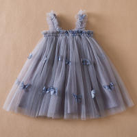 Vestido De Princesa Para Bebé Niña Verano 2024 Con Mariposa 3D Vestido De Cumpleaños De Tul Para Niñas Crianza Ropa Infantil 1-5Años - details 2
