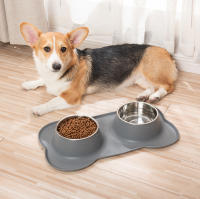Tazas De Alimento Y Agua Para Perros Y Gatos Con Almohadilla Antideslizante De Acero Inoxidable Durable Anti-slip Feeder De Alimentos Y Agua Para Mascotas - details 1