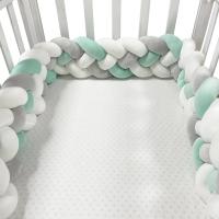 Almohadilla De Protección Para Cuna 200CM Para Bebé Niño Decoración De Habitación De Cuna Algodón Sólido Tres Piezas - details 8