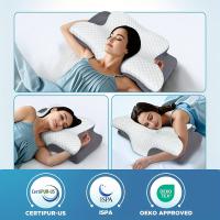Almohada De Memoria Espuma Ergonómica Para El Cuello Alivio Del Dolor De Cuello Soporte Para Durmientes De Lado Y Espalda Regalo De Ropa De Cama Gris - details 4