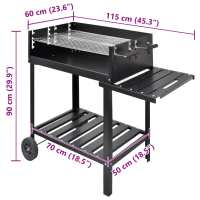 vidaXL Soporte para barbacoa de carbón con 2 ruedas - details 4