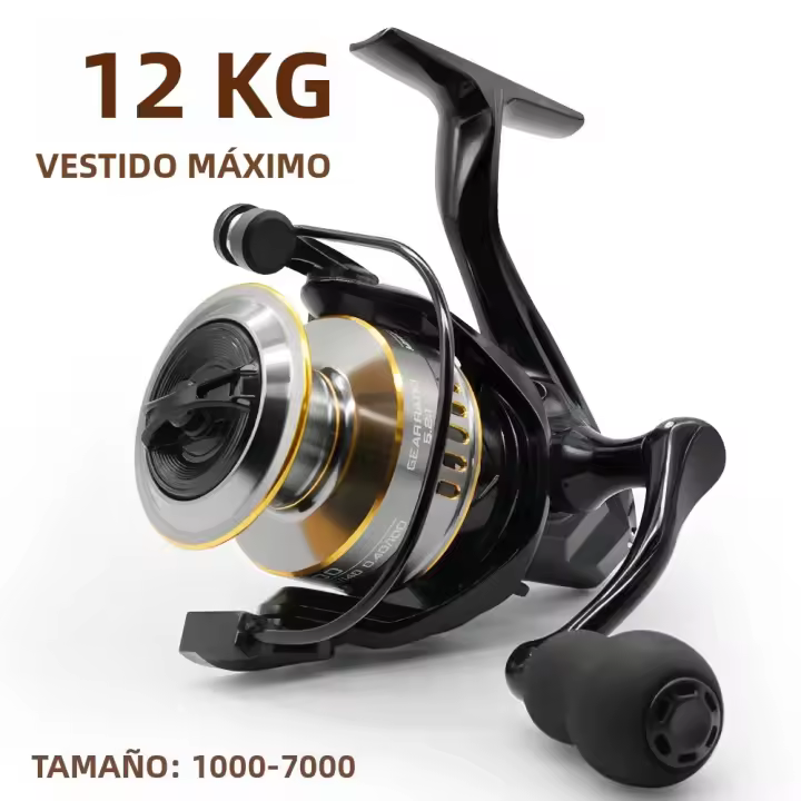 Carrete De Pesca Rooblinos HE Ultraligero Metálico Ratio De Engranajes 5.2:1 1000-7000 Para Aguas Dulces Y Salinas Con Arrastre Máximo - 1